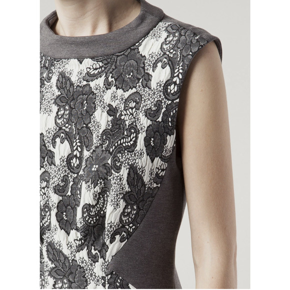 Thakoon Edition Dress Womens 0 Jacquard Floral Lace Fit Flare Cocktail Party - Picture 4 of 10